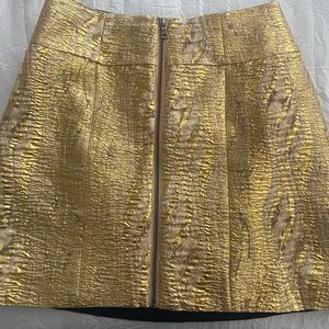 BCBG gold metallic skirt!